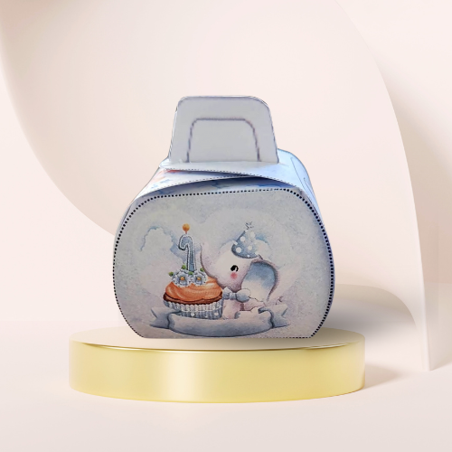 Cutiuță personalizabilă tematică "Baby" pentru mărturii botez – Șablon editabil Canva & PDF printabil