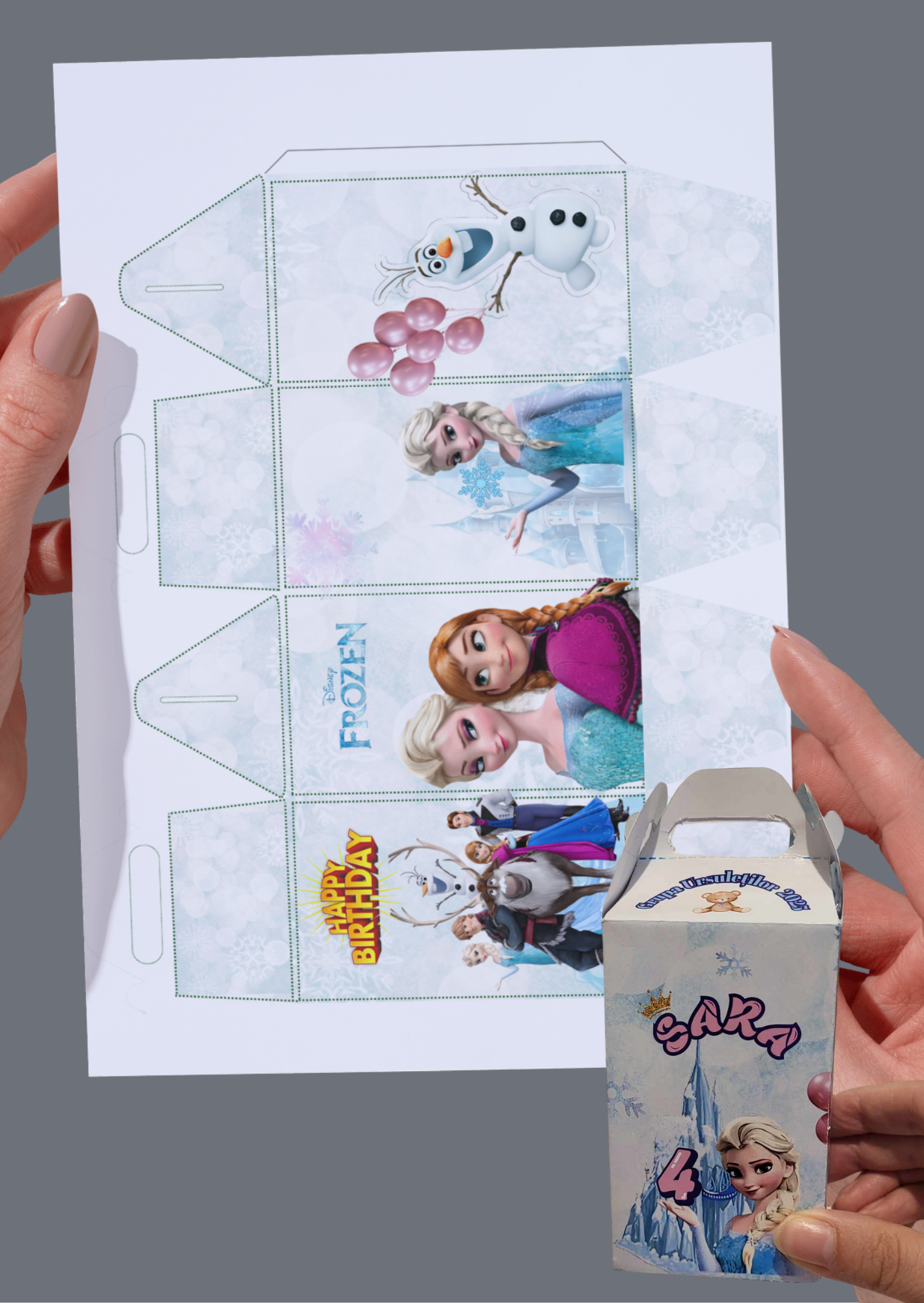 Șablon - Cutie evenimente Editabilă Frozen