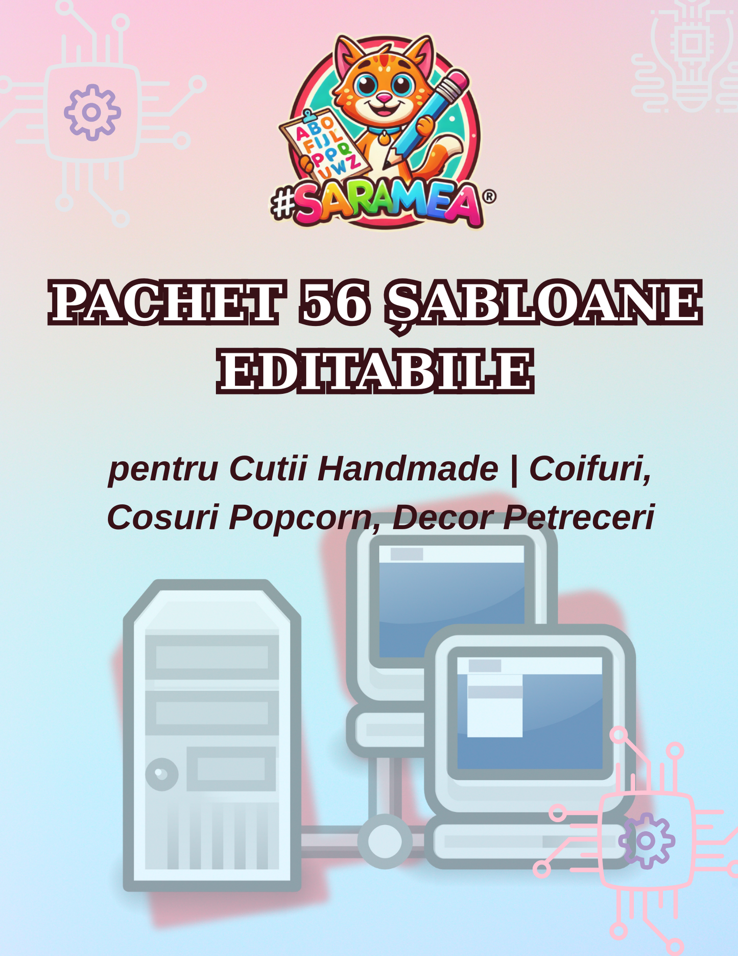 Pachet 56 Șabloane Editabile pentru Cutii Handmade | Coifuri, Cosuri Popcorn, Decor Petreceri