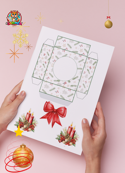 Șablon pentru Glob de Crăciun – Editabil & Canva, Gata de Print