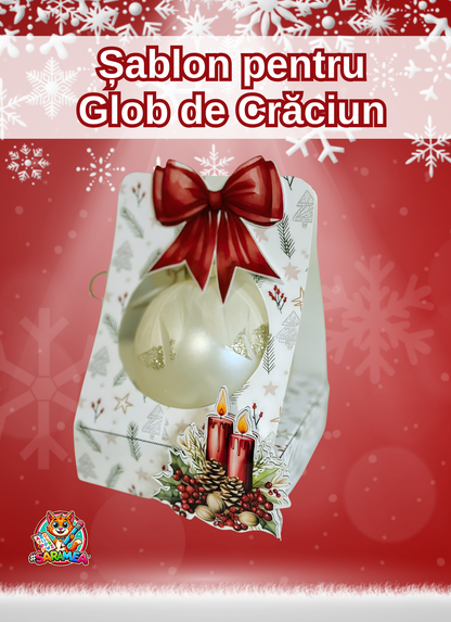 Șablon pentru Glob de Crăciun – Editabil & Canva, Gata de Print