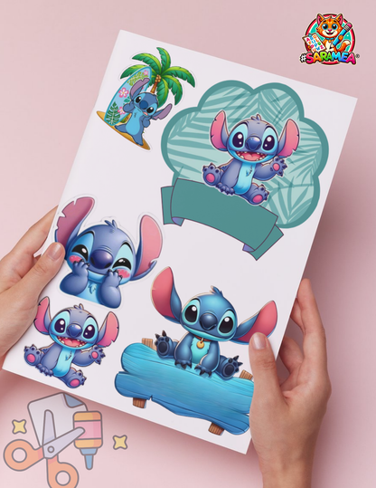 Pachet 5 șabloane tematice felii de tort + topere personalizabile pentru aniversări copii