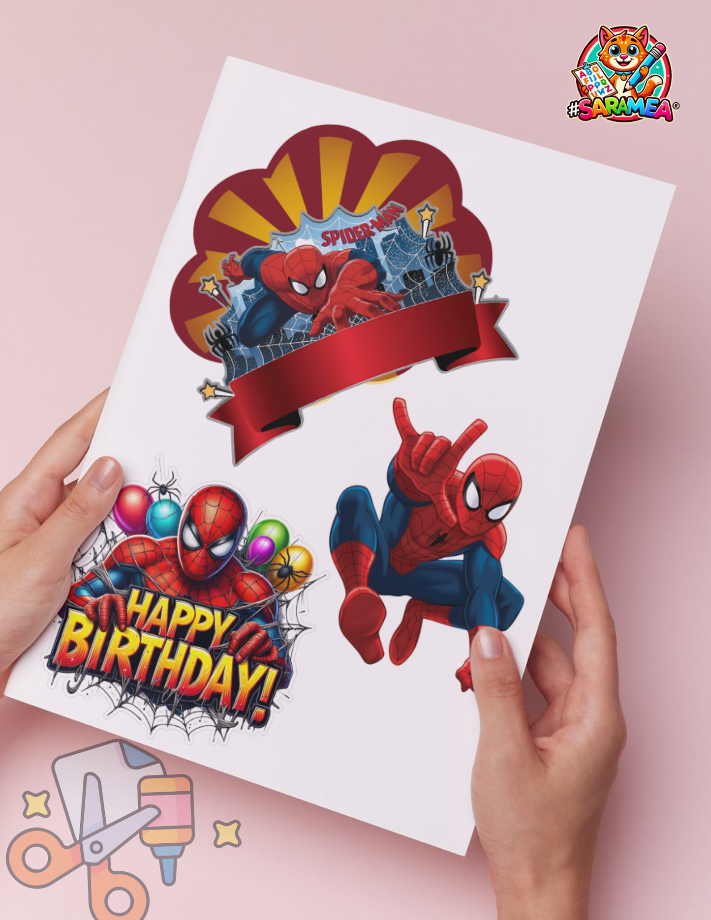 Pachet 5 șabloane tematice felii de tort + topere personalizabile pentru aniversări copii